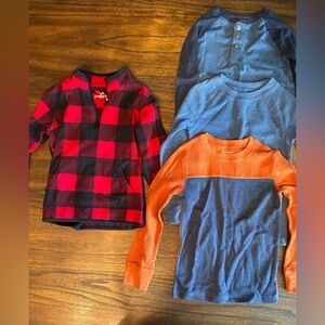 4 Jumping Beans Boys Size 4t/4 Quarter Zip & 3 Longsleeved Shirts